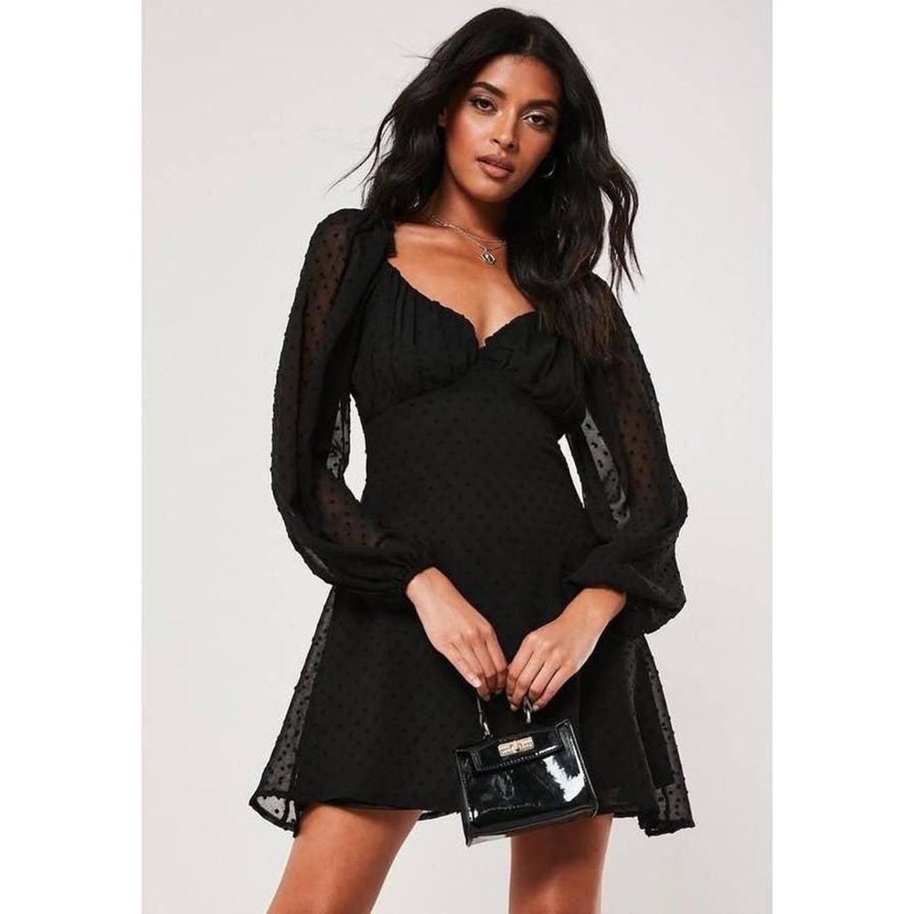 MISSGUIDED Tall Dobby Milkmaid Skater Dress